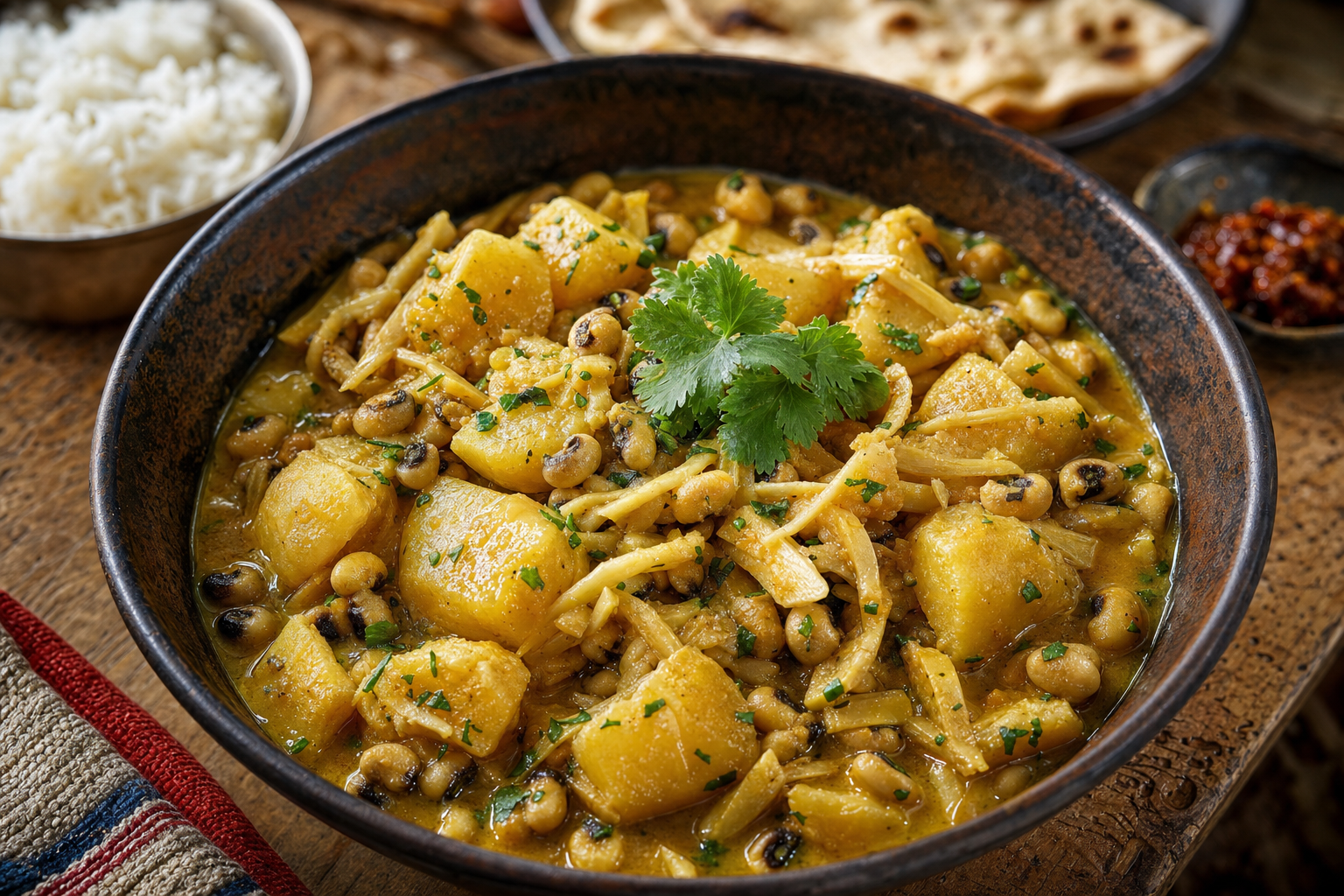 Aloo Tama — Nepali curry of potatoes, fermented bamboo shoots and black-eyed peas